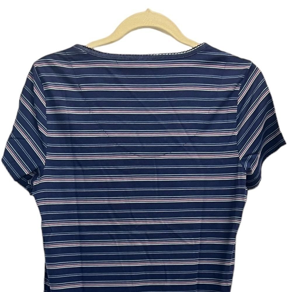 Charter Club blue stripes night shirt size XS - Picture 5 of 7